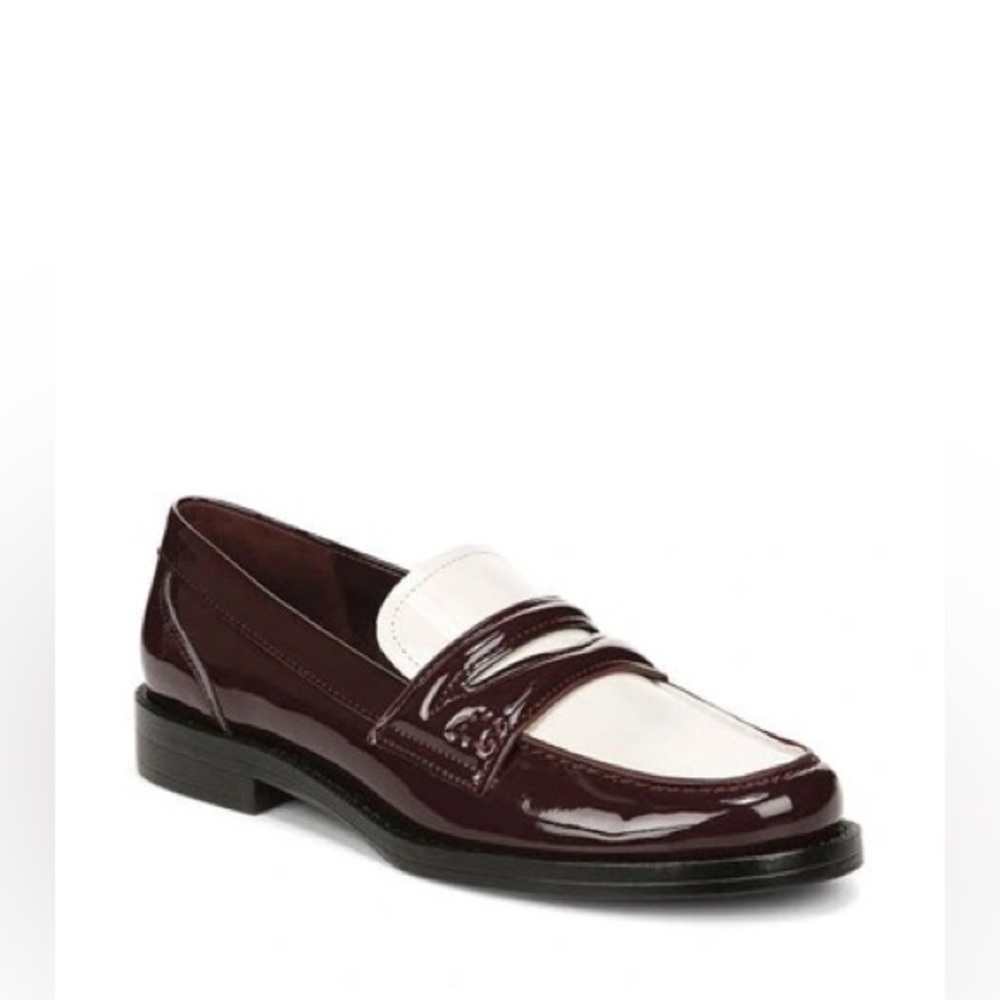 Franco Sarto Lillian loafers in cordovan red & white/cream size 8.5